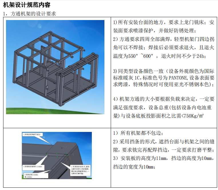 机架设计参考规范