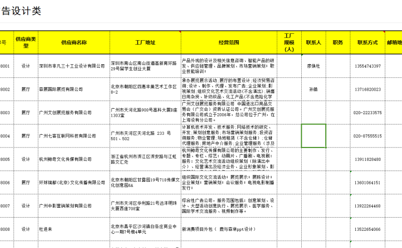 供应商名录-广告设计