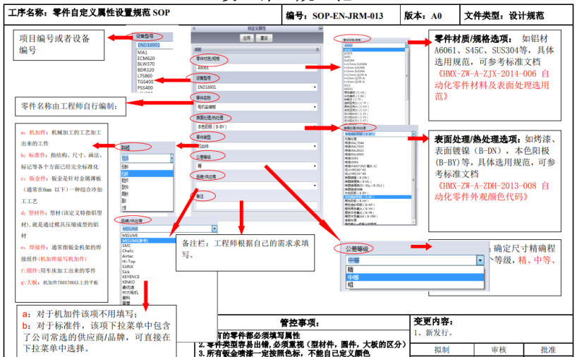 零件自定义属性设置规范