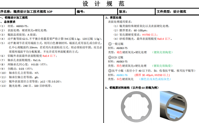 辊类设计加工技术规范