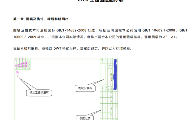 Creo工程图绘图标准