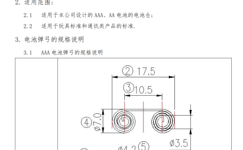 电池箱弹弓、弹片规格及装配
