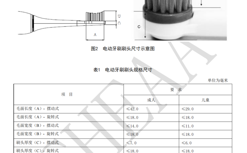 电动牙刷行业标准