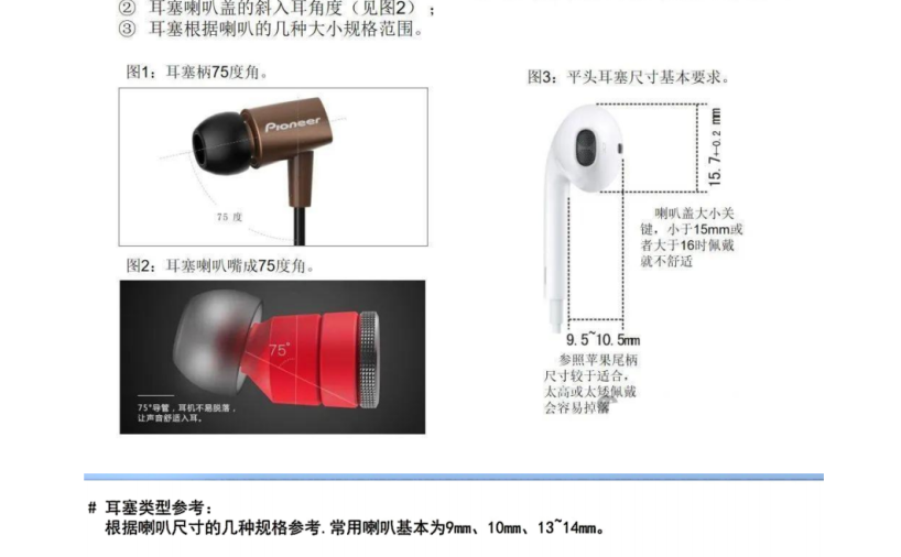 耳机设计规范